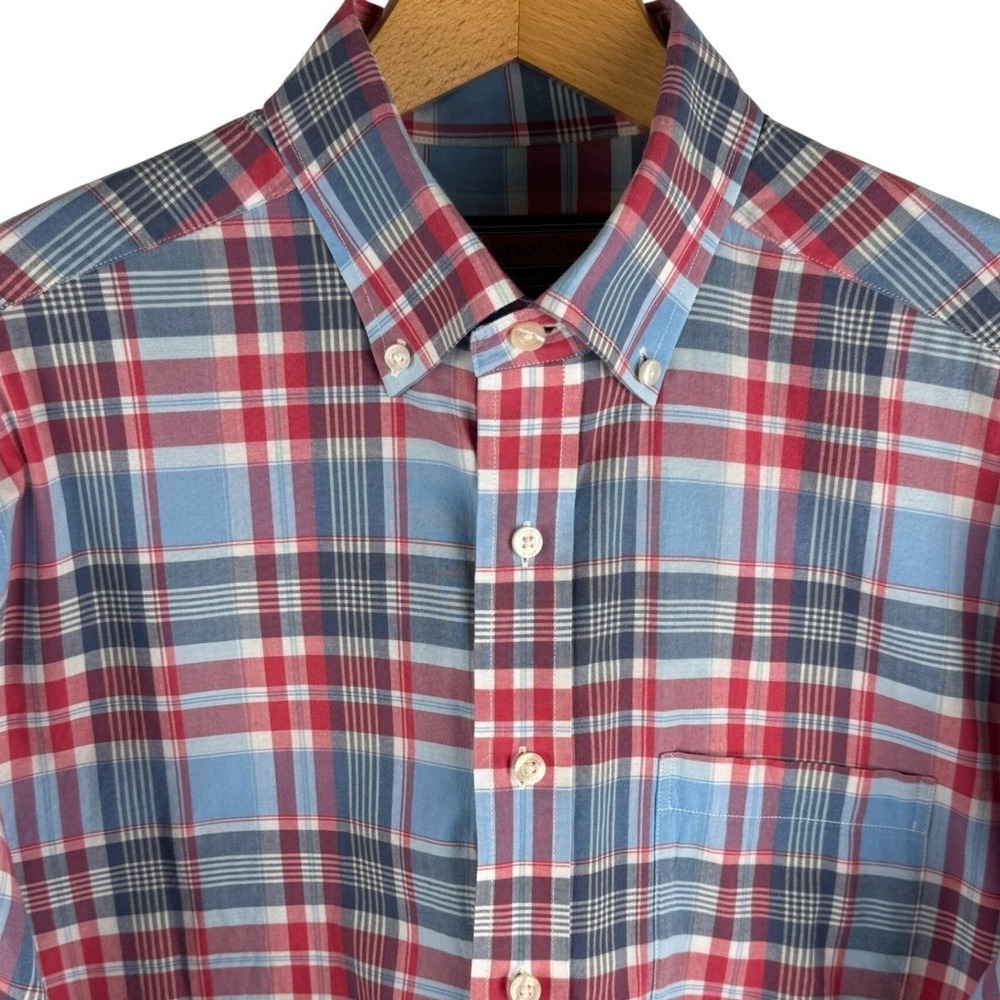 Vineyard Vines Murray Shirt Mens M Plaid Button Down Cotton Long Sleeve Preppy‎